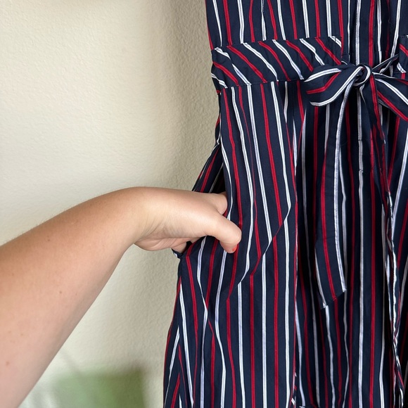 Brooks Brothers Navy and Red Stripe Fit and Flare Dress - Picture 9 of 15